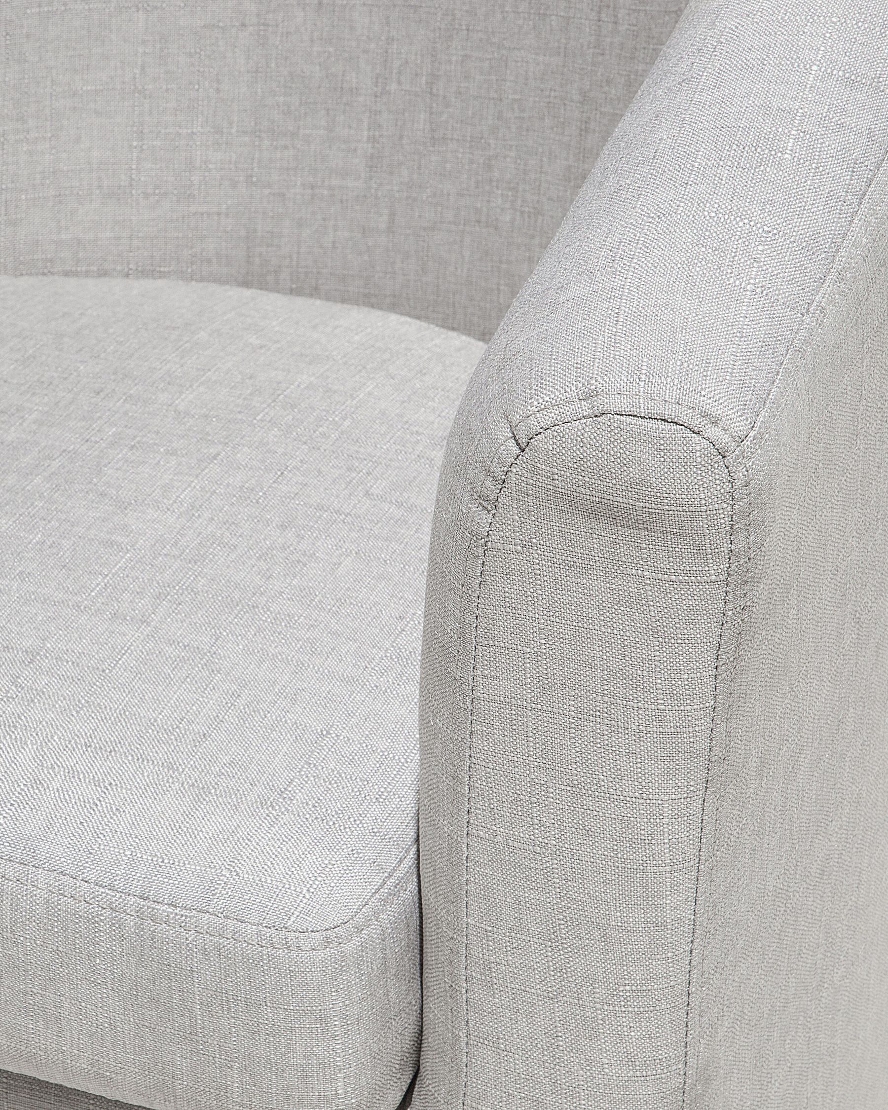 Horry Fabric Barrel Chair With Ottoman In Lit Grey Colour - Febonic Living