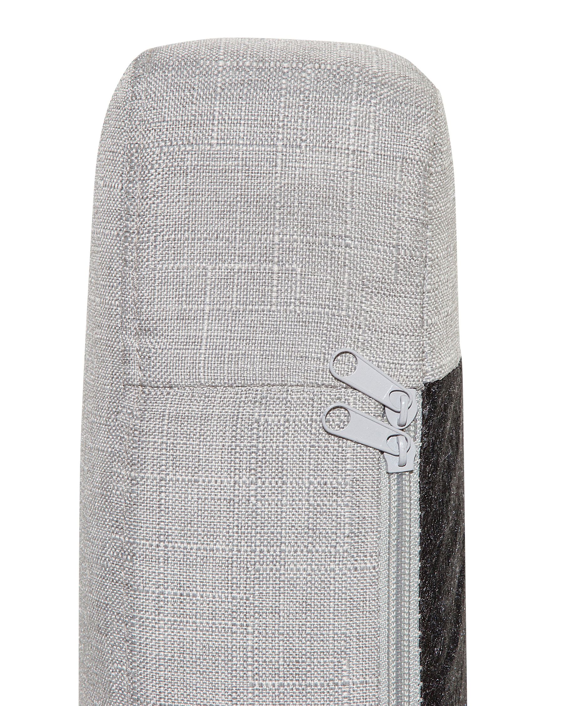 Horry Fabric Barrel Chair With Ottoman In Lit Grey Colour - Febonic Living