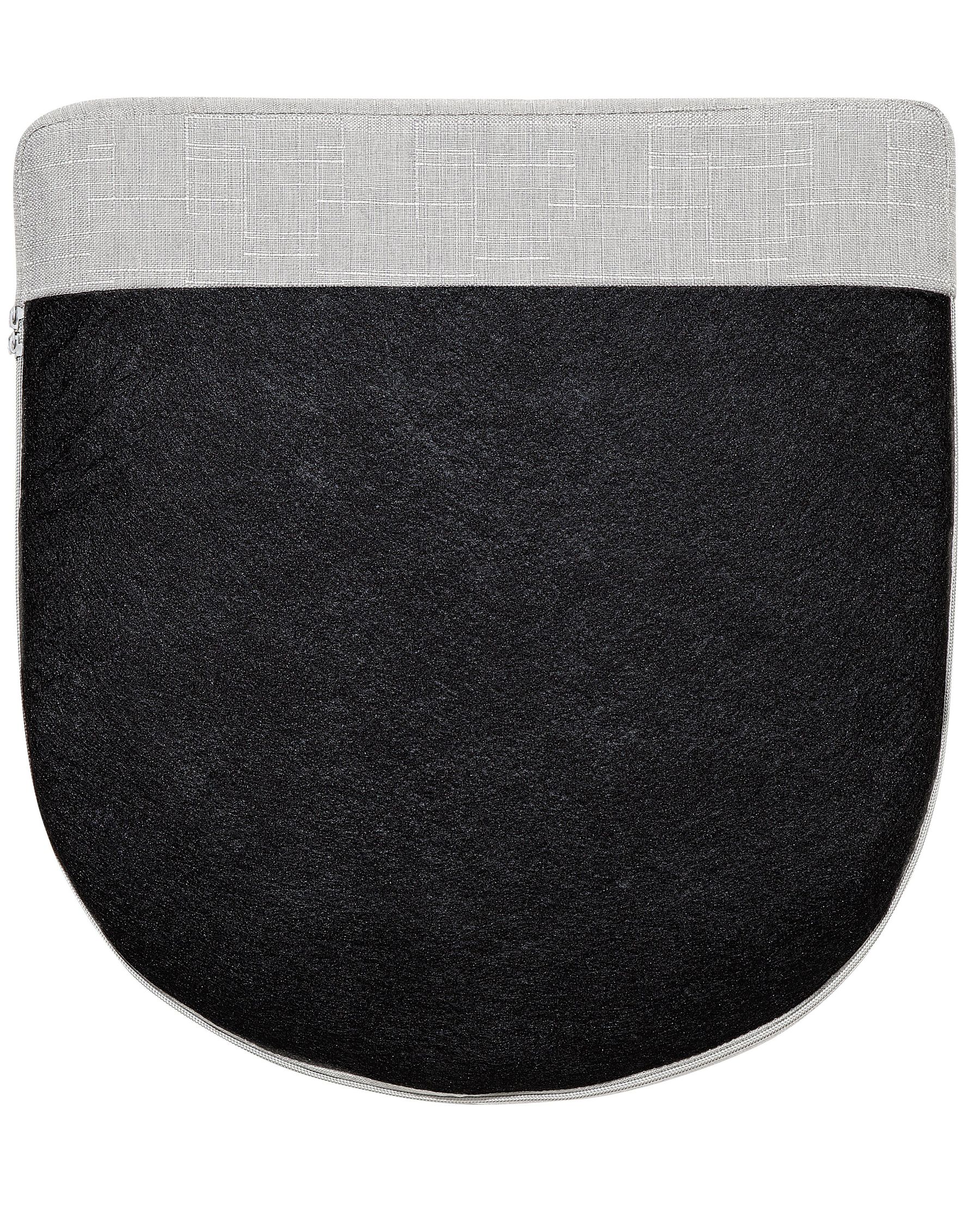 Horry Fabric Barrel Chair With Ottoman In Lit Grey Colour - Febonic Living