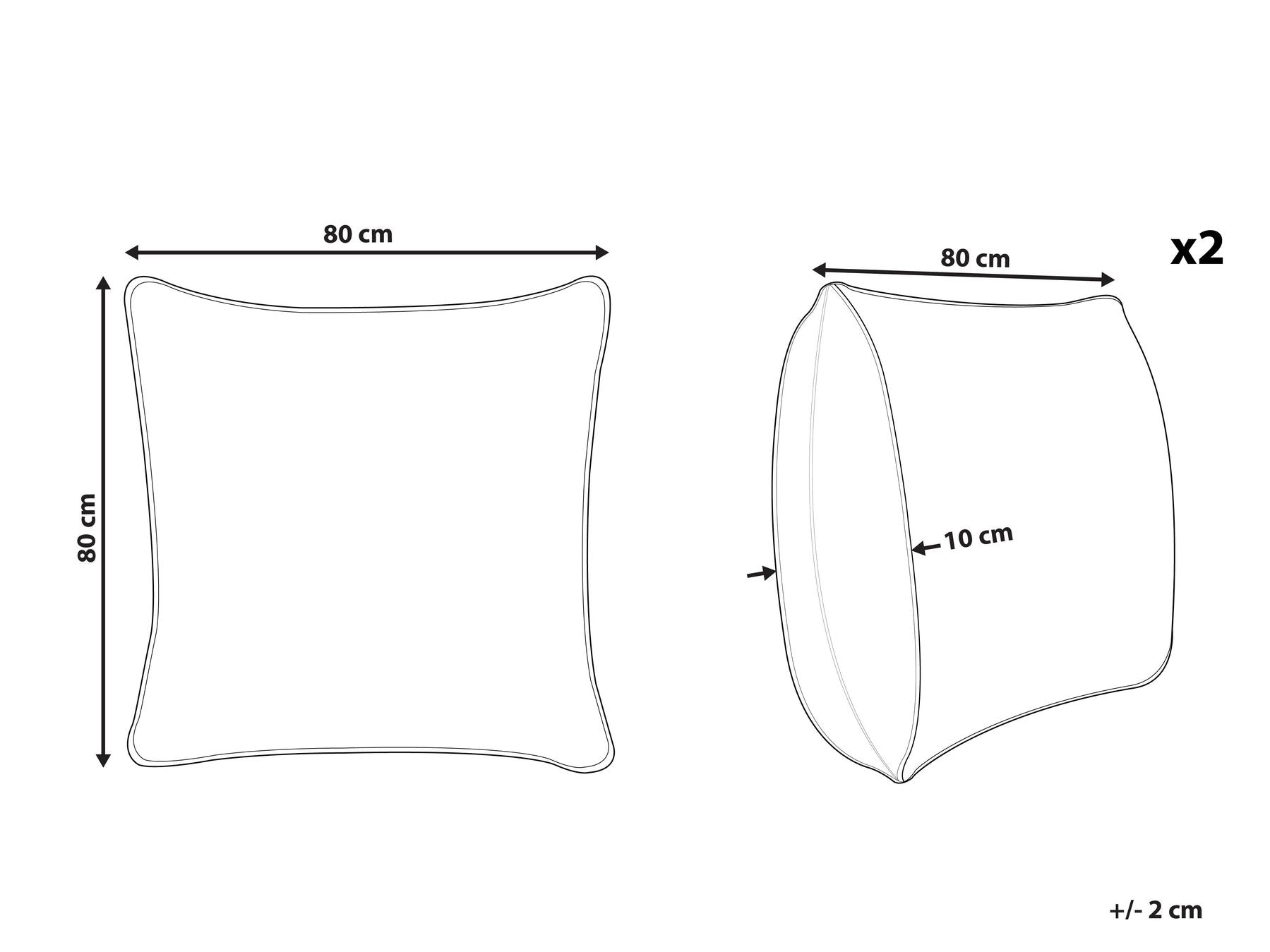 Zayan (80x80cm) Fiber Pillows (Pack of 2) - Febonic Living