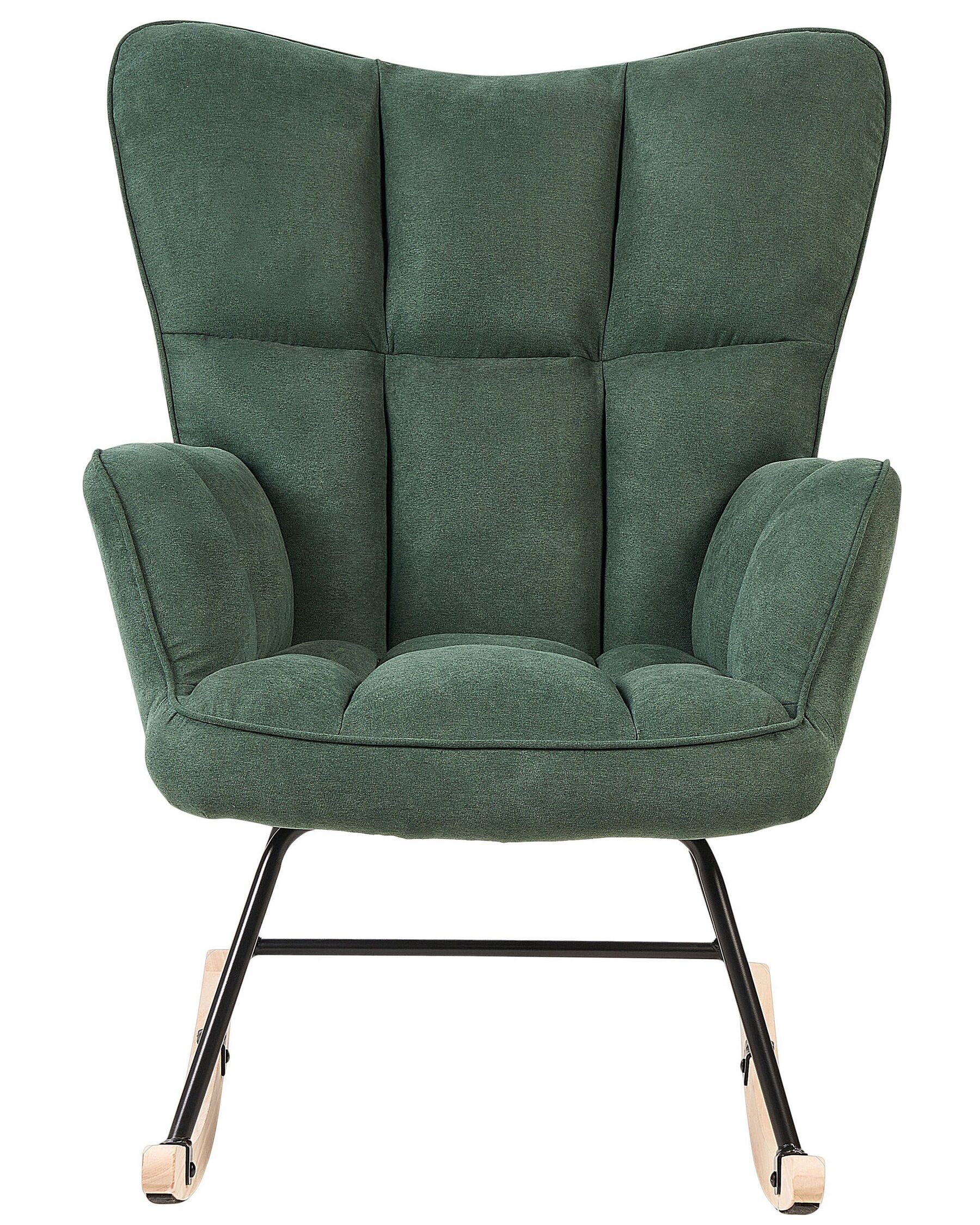 Oulo Fabric Rocking Chair in Green Colour - Febonic Living