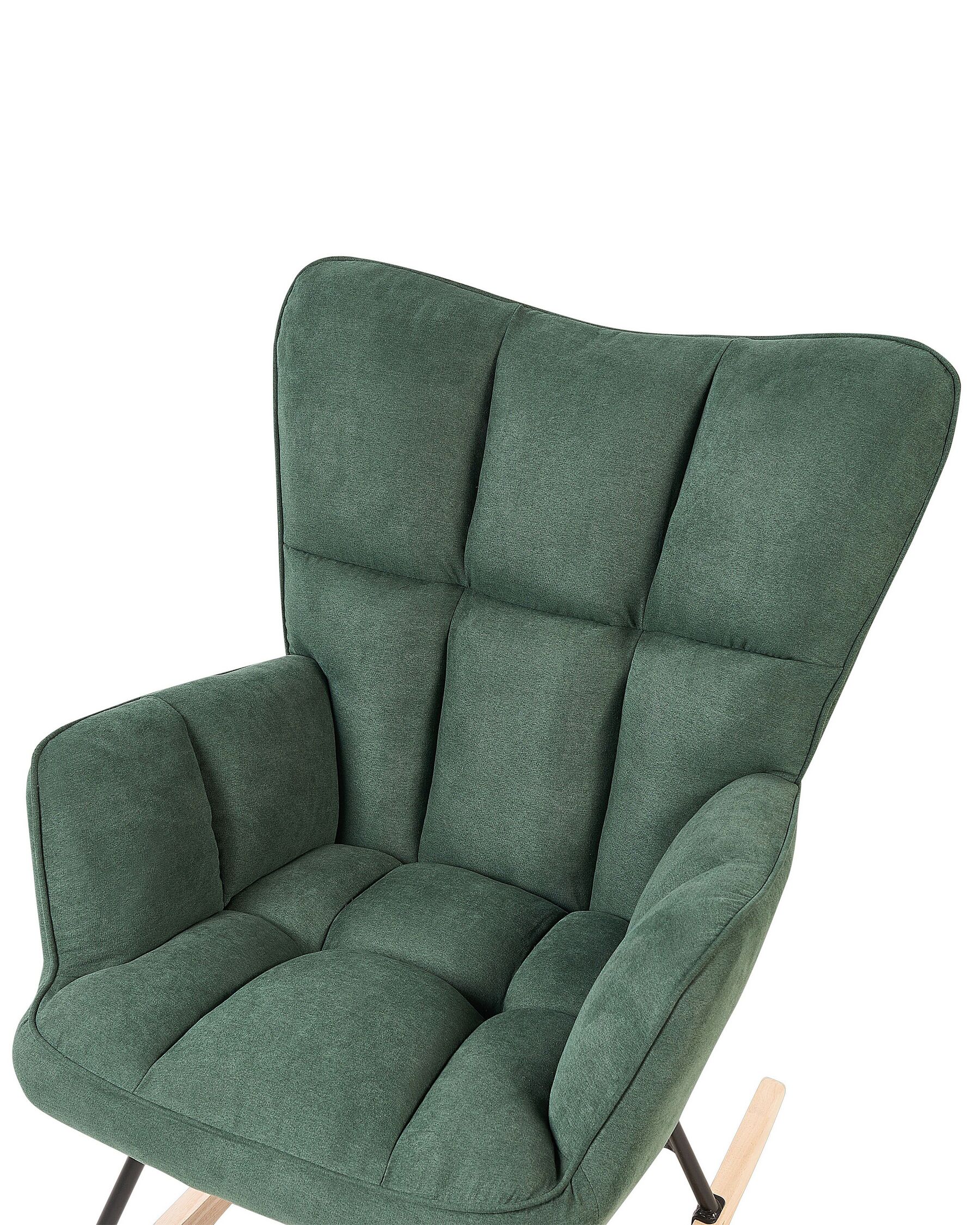 Oulo Fabric Rocking Chair in Green Colour - Febonic Living