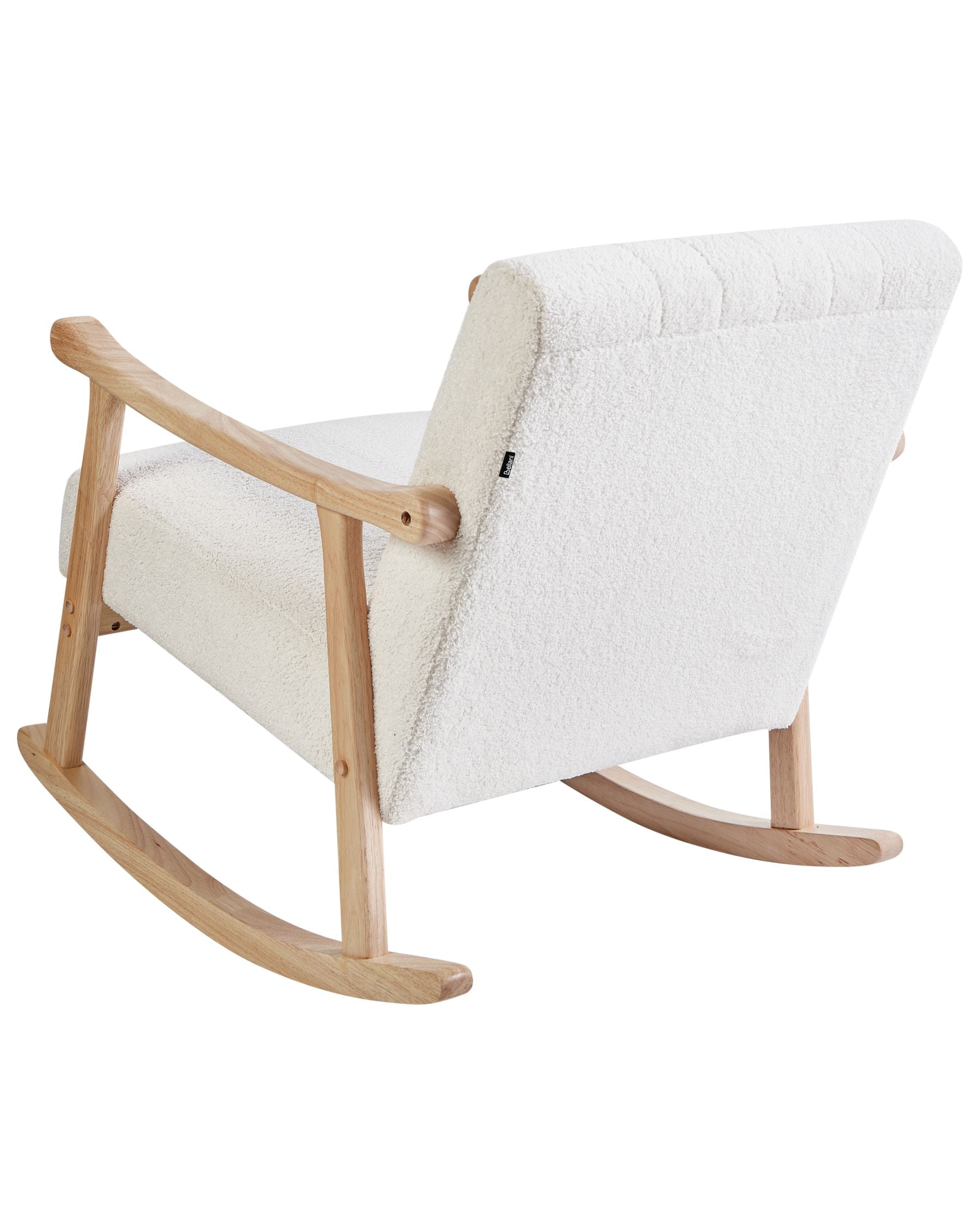 Lekky Boucle Rocking Chair in Shell White Colour - Febonic Living