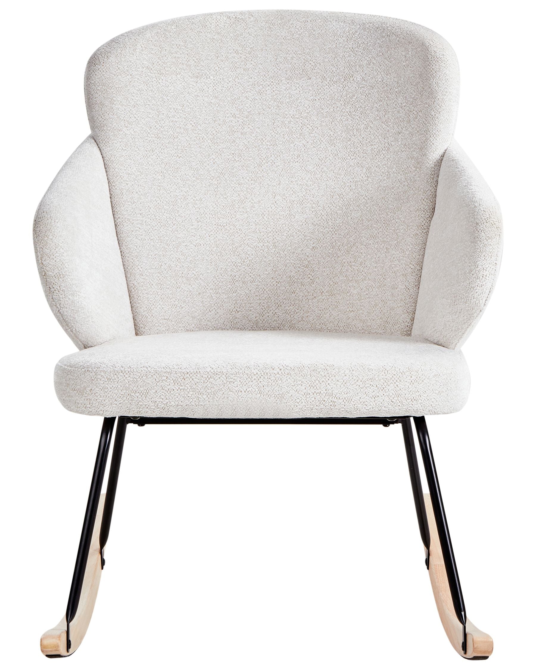 Viken Fabric Rocking Chair in Ivory Cream Colour