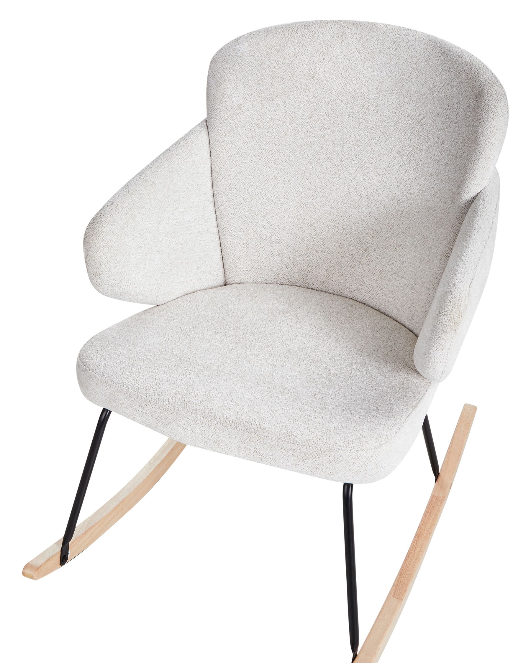 Viken Fabric Rocking Chair in Ivory Cream Colour