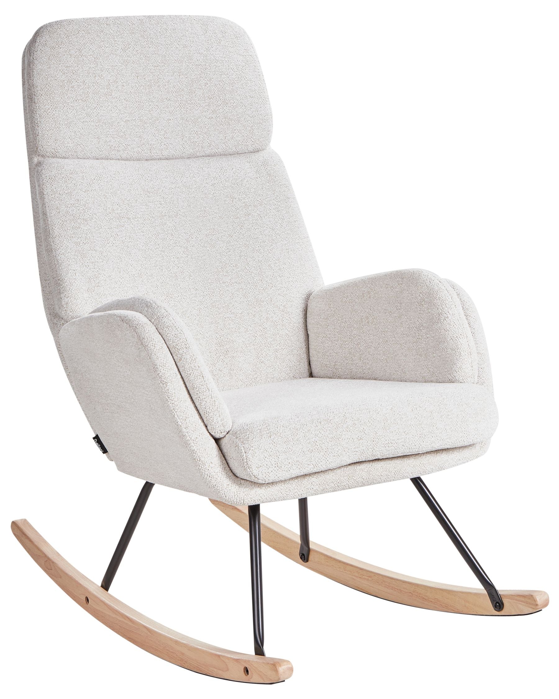 Vella Boucle Rocking Chair in Shell White Colour