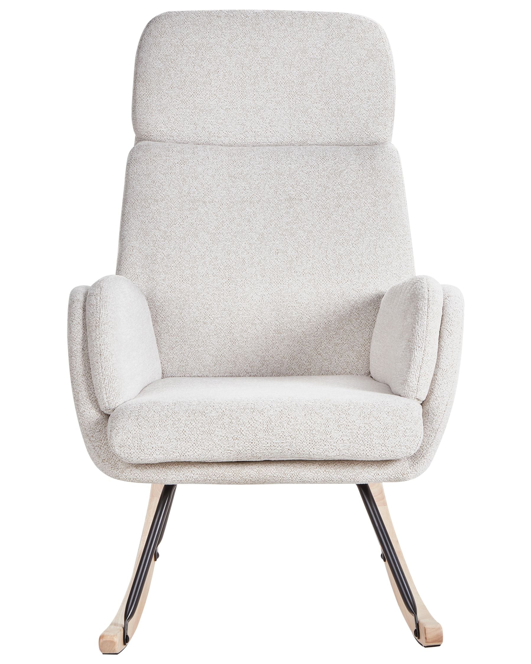 Vella Boucle Rocking Chair in Shell White Colour
