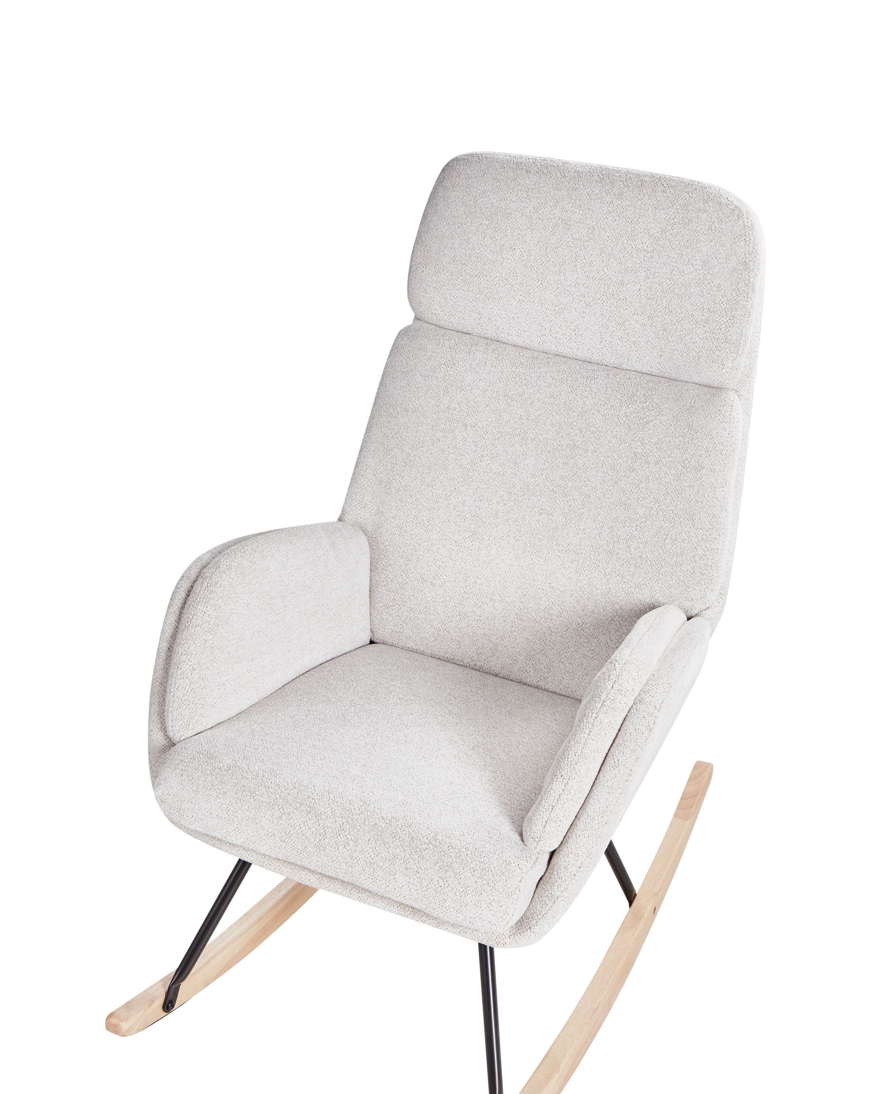 Vella Boucle Rocking Chair in Shell White Colour