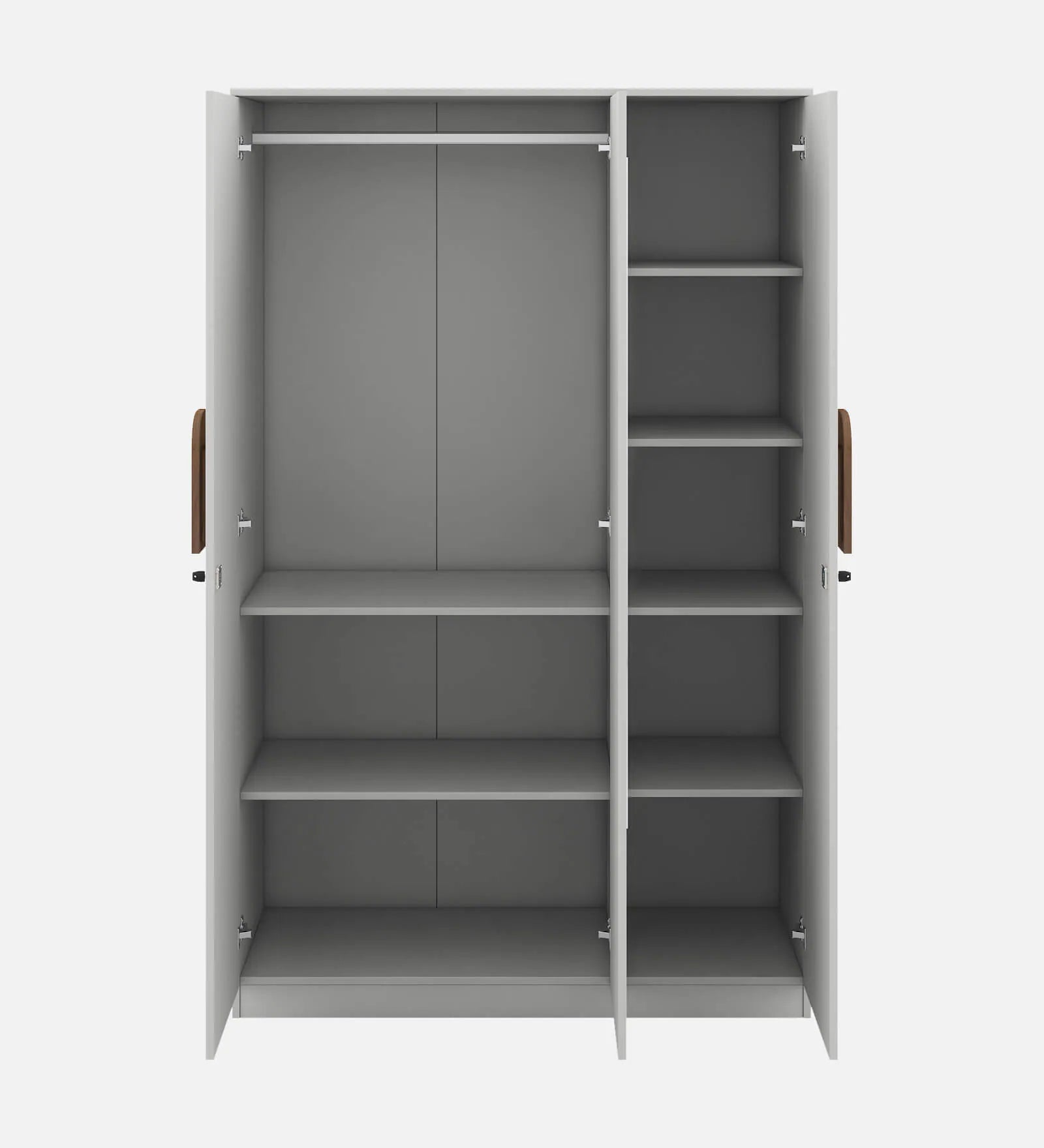 Utsav 3 Door Wardrobe in Frosty White Finish With Mirror