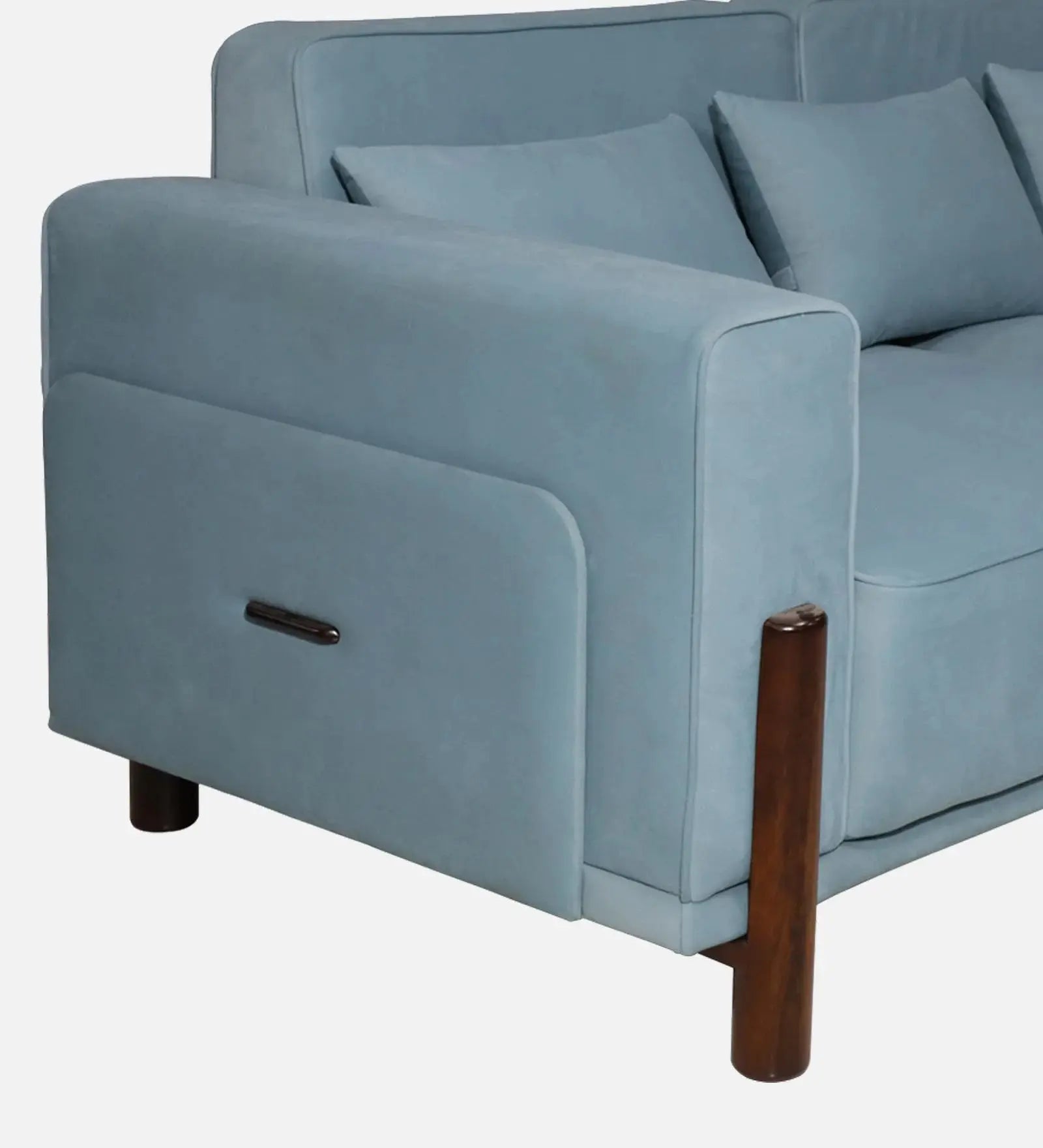 Venessa Velvet Fabric 3 Seater Sofa In Barmunda Aqua Color Febonic Living