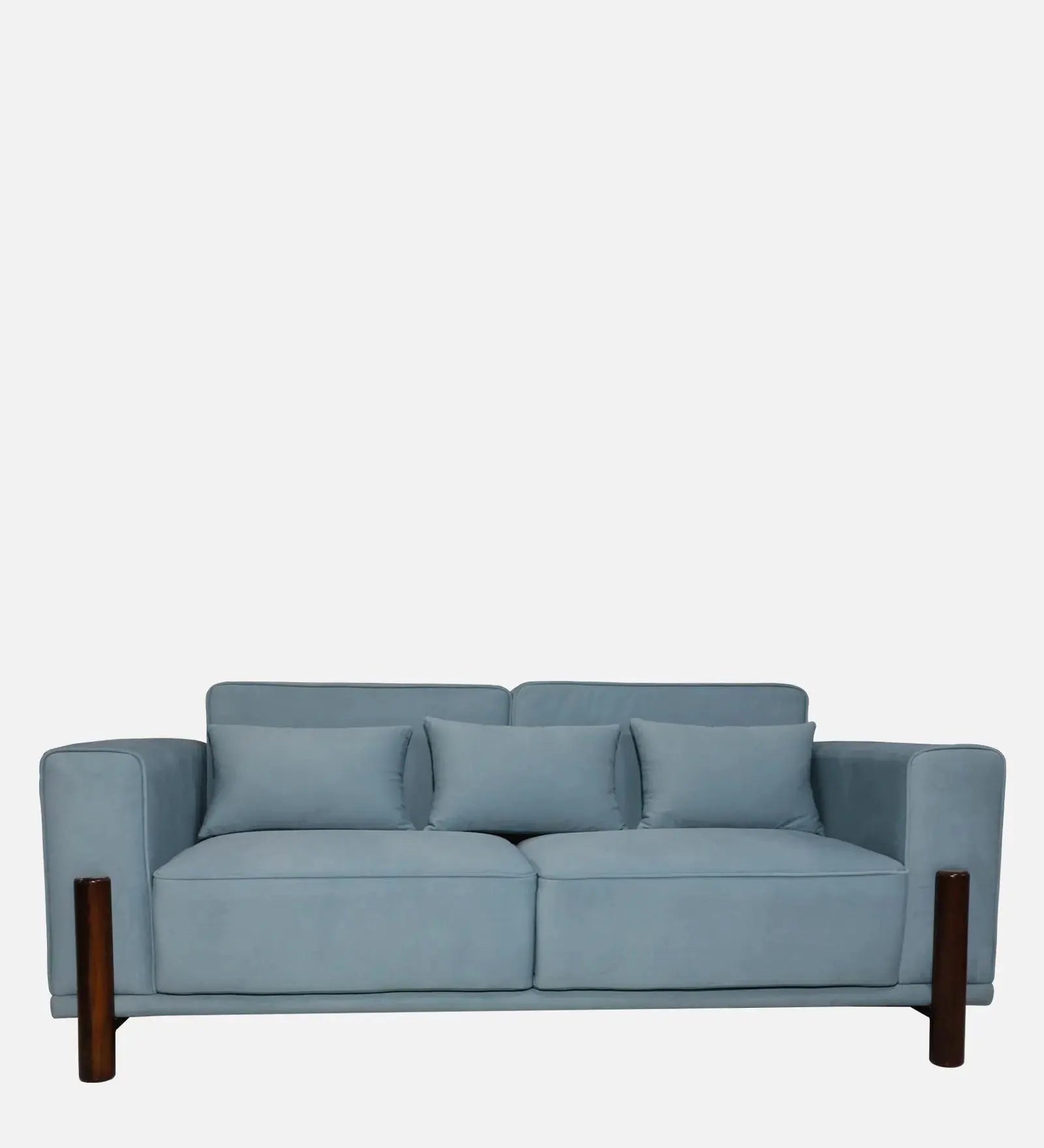 Venessa Velvet Fabric 3 Seater Sofa In Barmunda Aqua Color Febonic Living