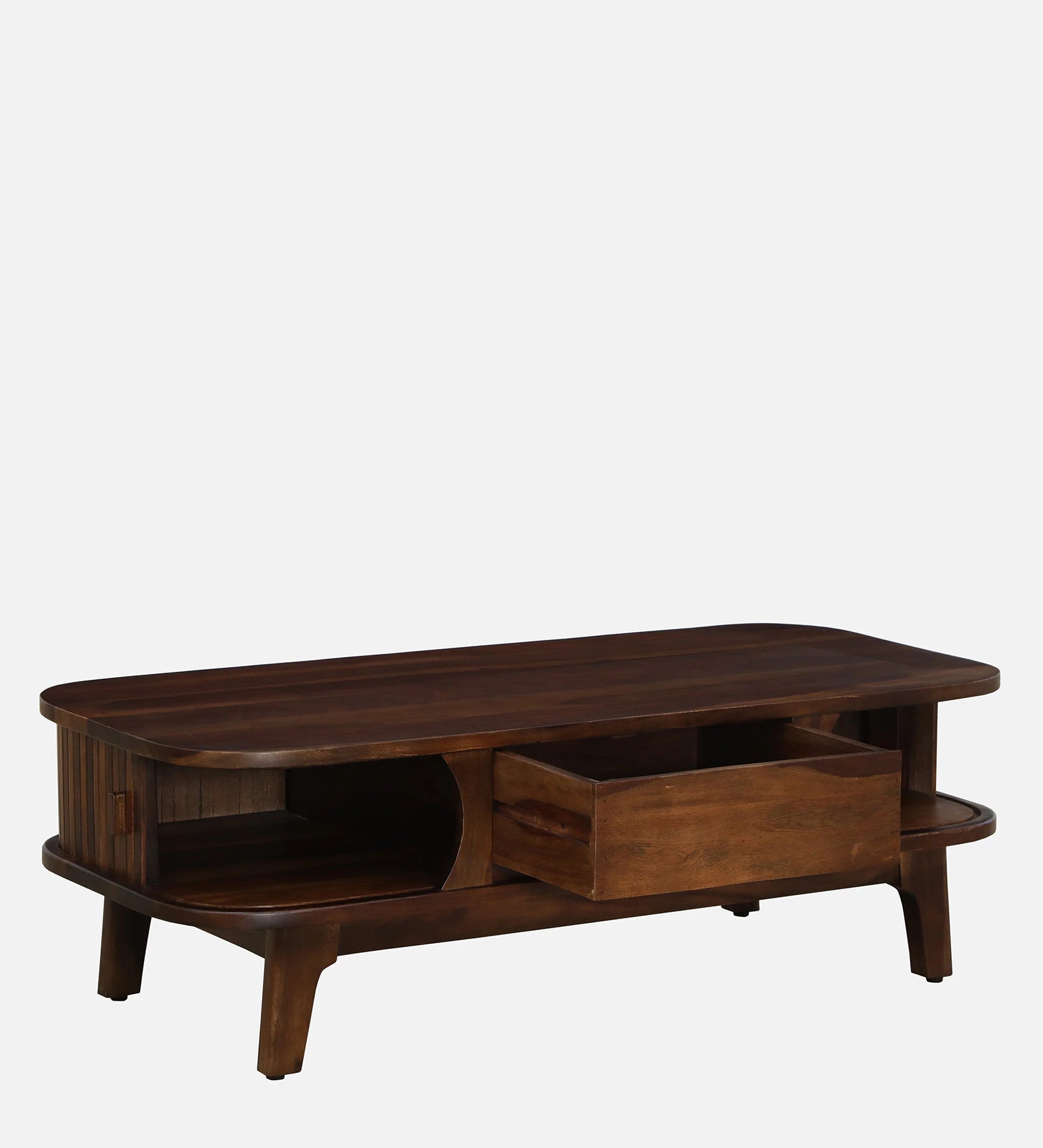Hania Sheesham Wood Shutter Coffee Table In Provincial Teak Finish - Febonic Living