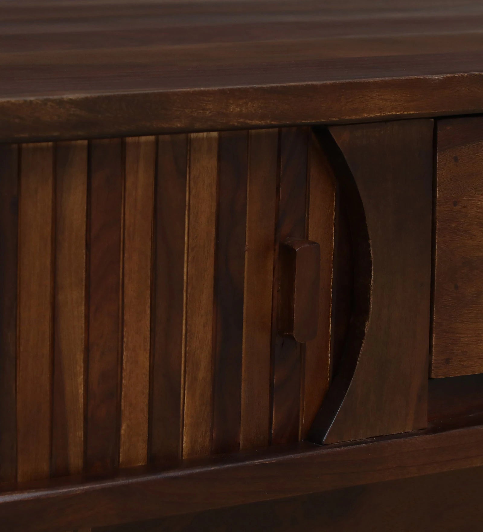 Hania Sheesham Wood Shutter Coffee Table In Provincial Teak Finish - Febonic Living