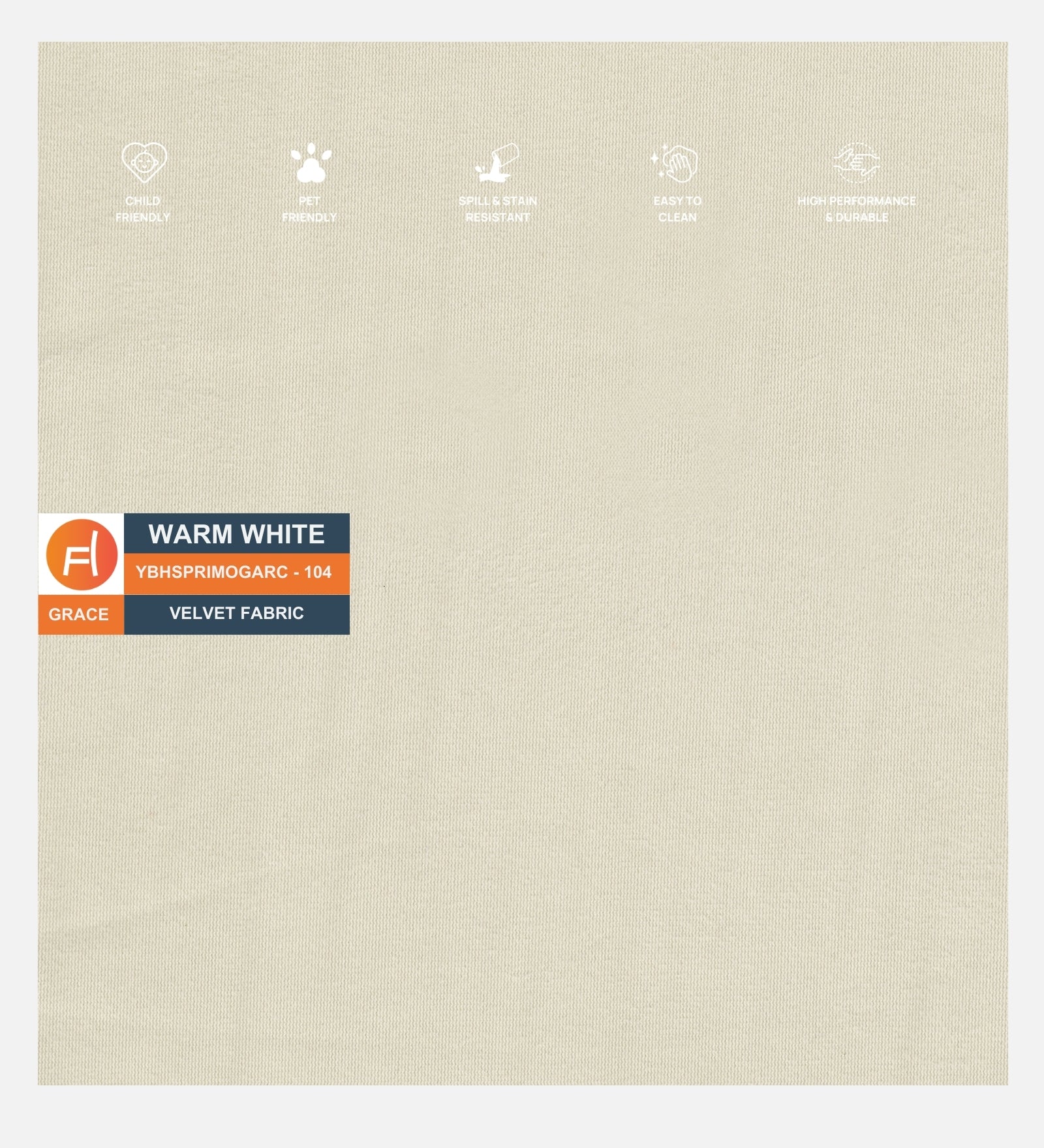 Yara Velvet Fabric 1 Seater Sofa In Warm White Colour - Febonic Living