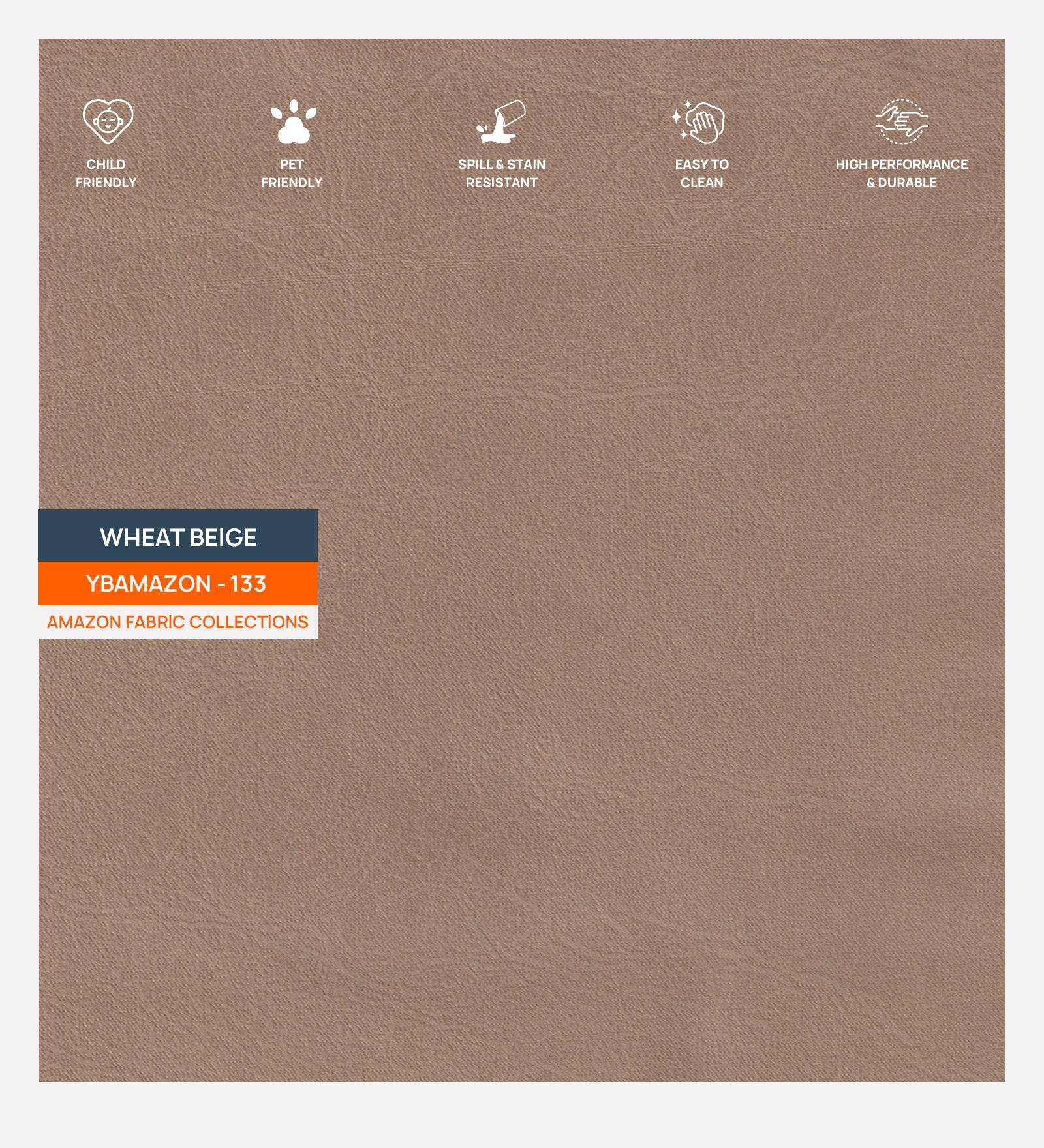 Textured suede Fabric Wheat Beige 133 Code - Febonic Living