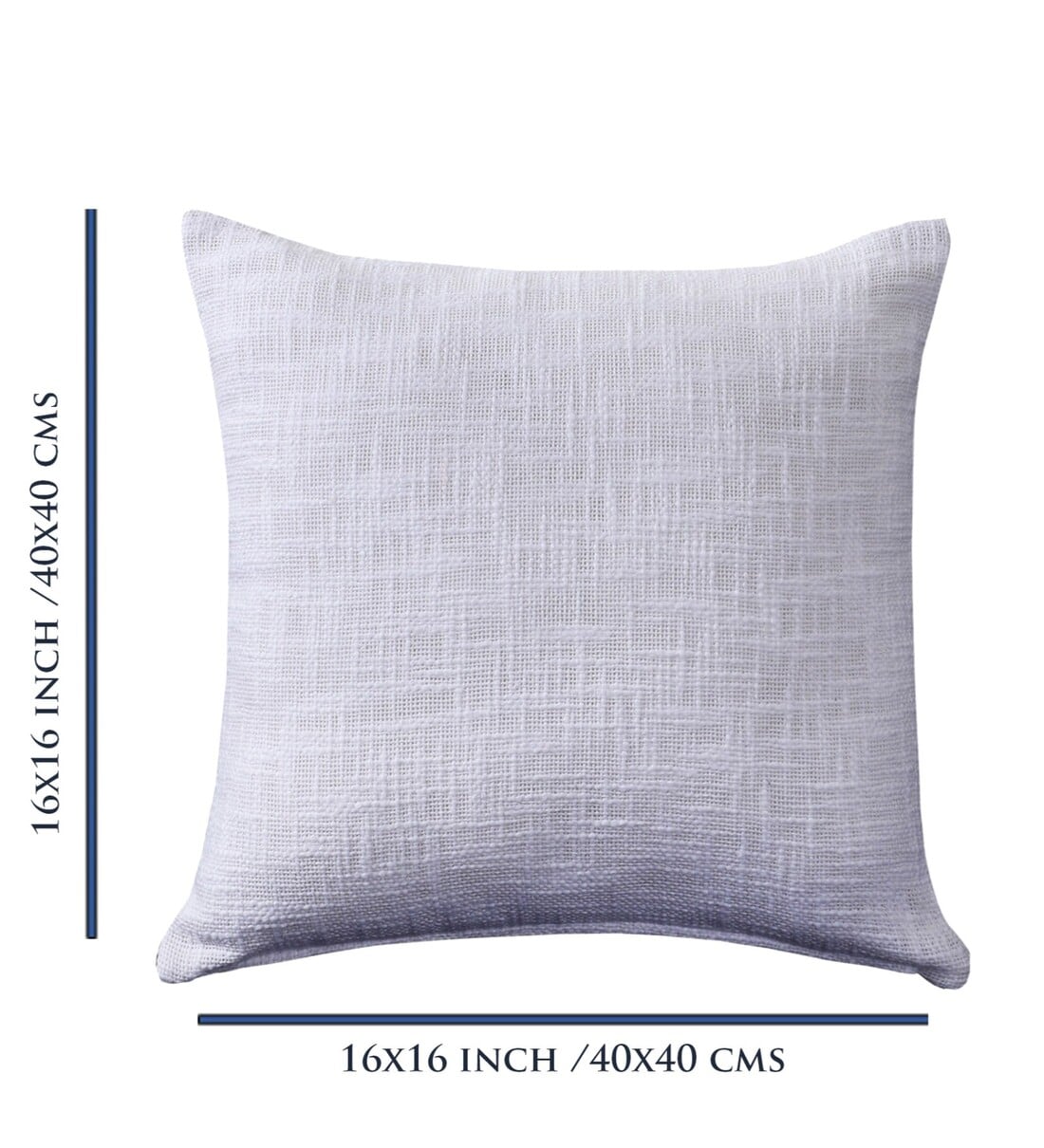 Mannu Fabric Geometric 16x16 inches Cushion + Covers (Pack of 2) In Coin Grey Colour - Febonic Living