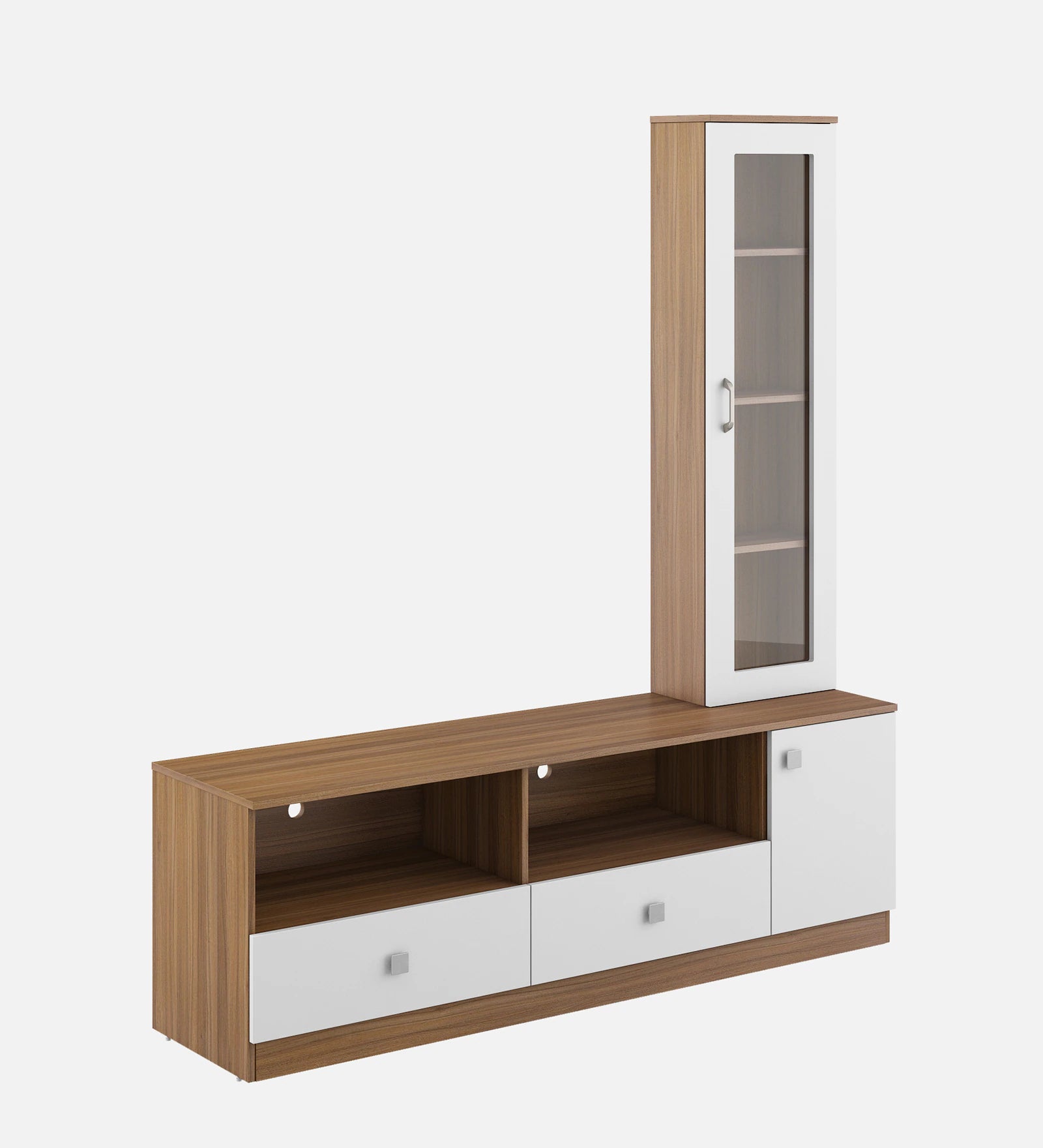 Wino Tv Unit in Frosty White and Oral Wallnut Finish
