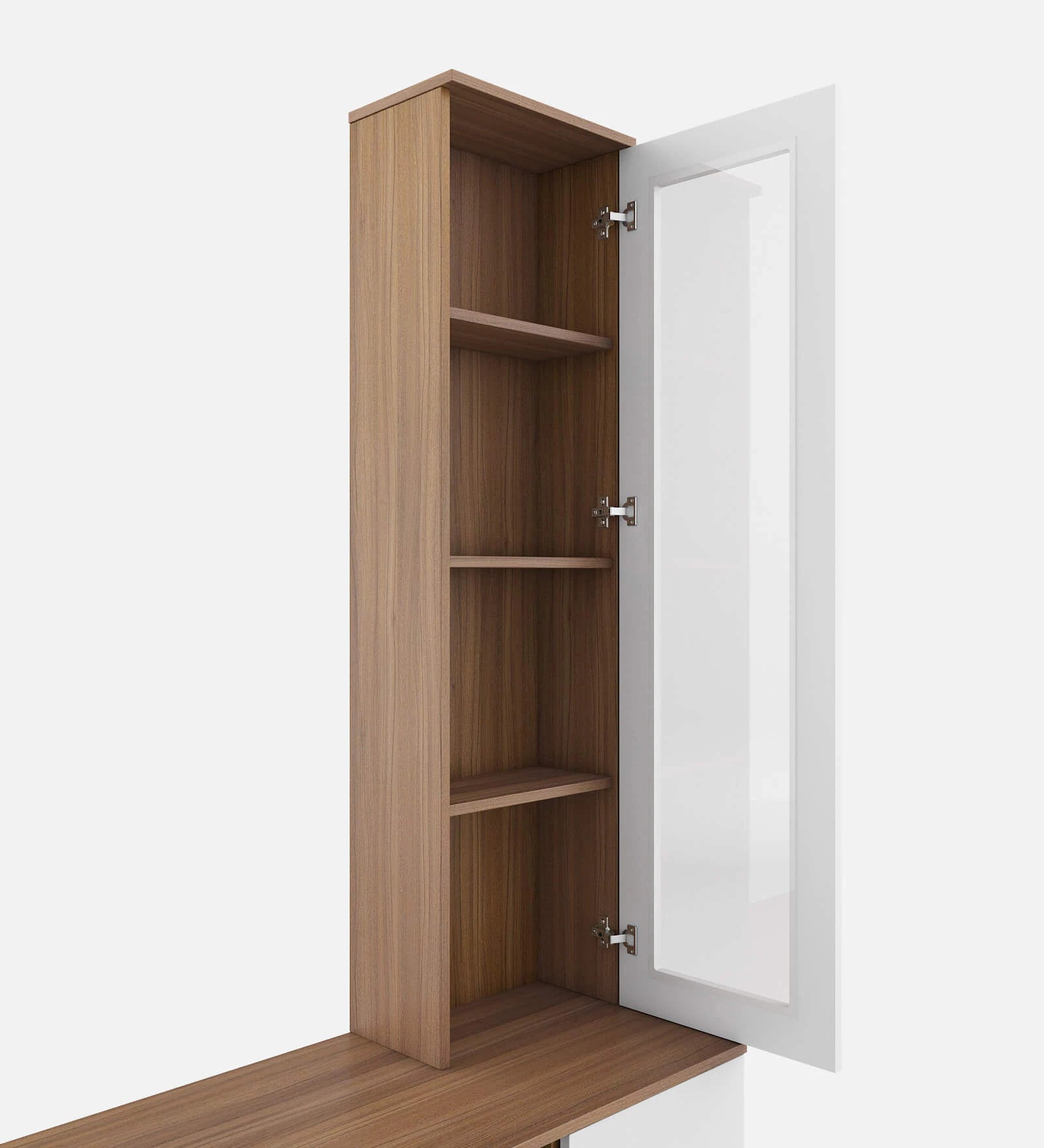 Aizol TV Unit In Frosty White and Oral Walnut Finish - Febonic Living