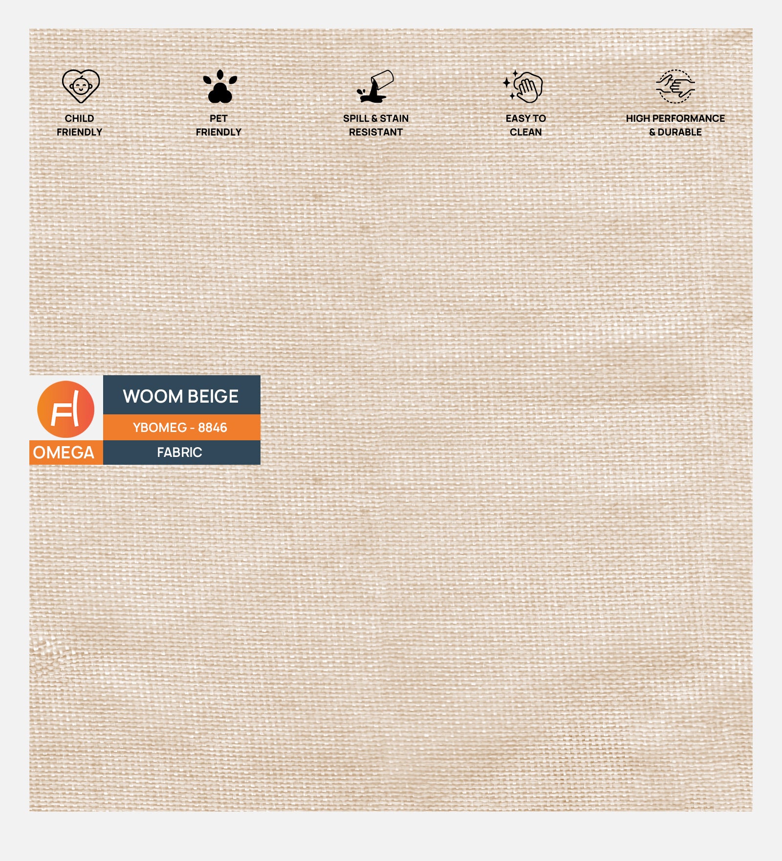 Ribby Fabric 1 Seater Sofa In Woom Beige Colour - Febonic Living