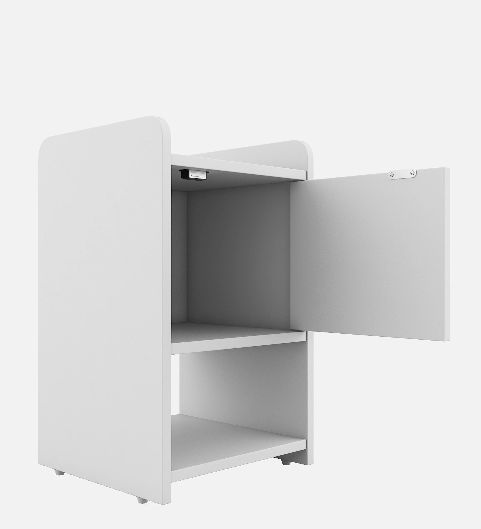 Luton Bed Side Table In Frosty White Finish - Febonic Living