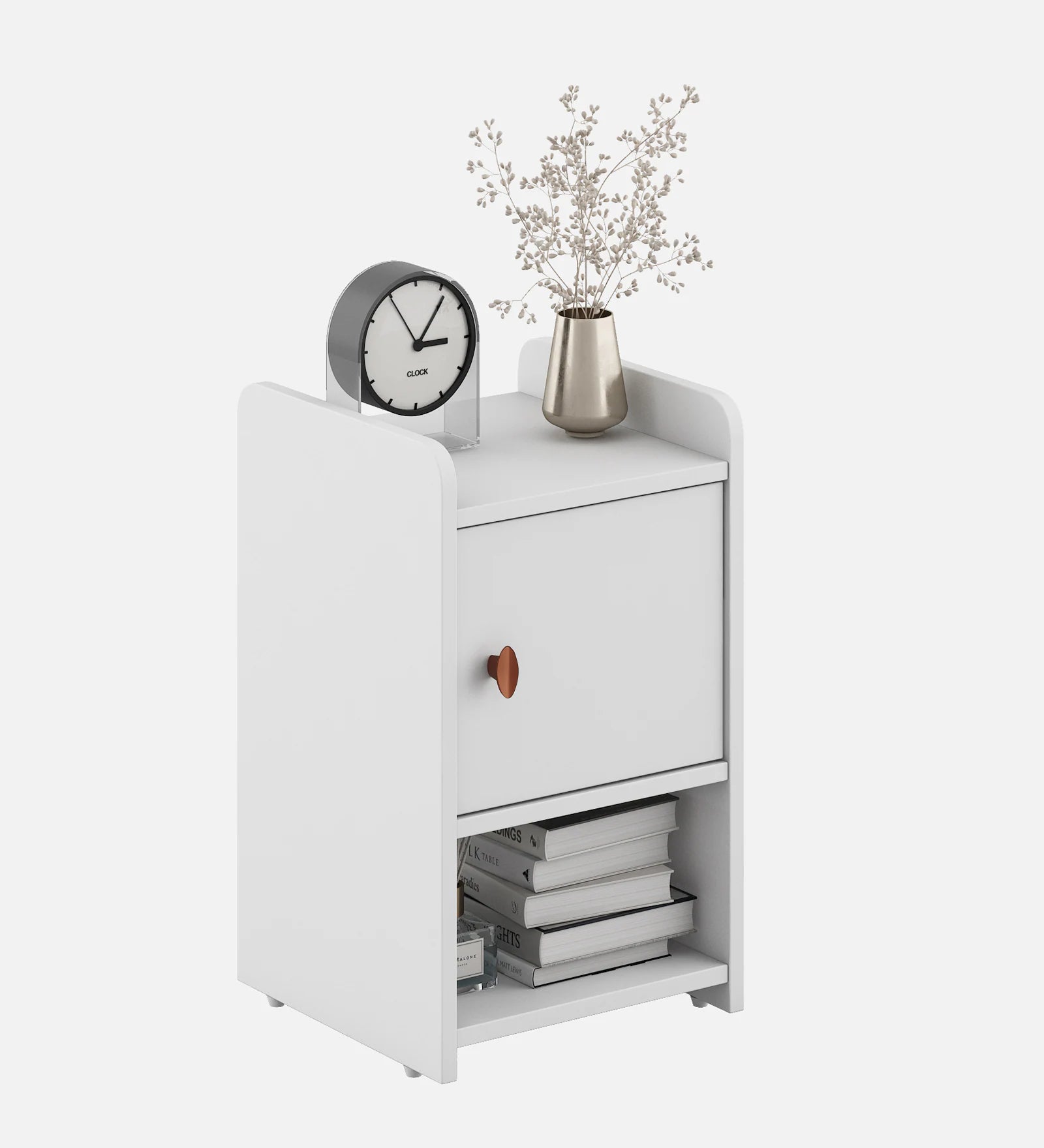 Luton Bed Side Table In Frosty White Finish - Febonic Living