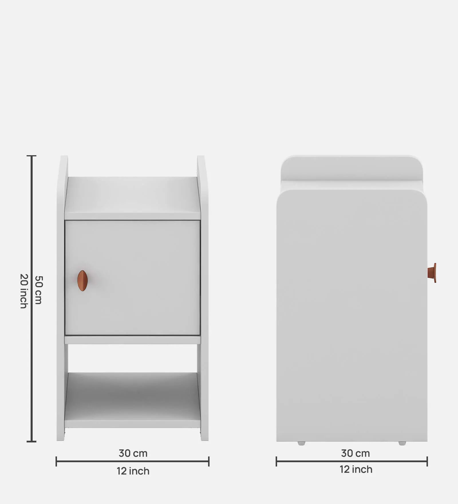 Luton Bed Side Table In Frosty White Finish - Febonic Living