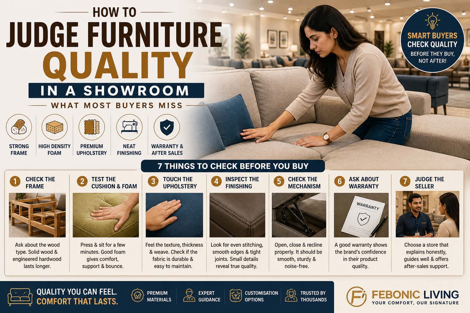 🛋️ How to Judge Furniture Quality in a Showroom – What Most Buyers Miss (2026 Guide)