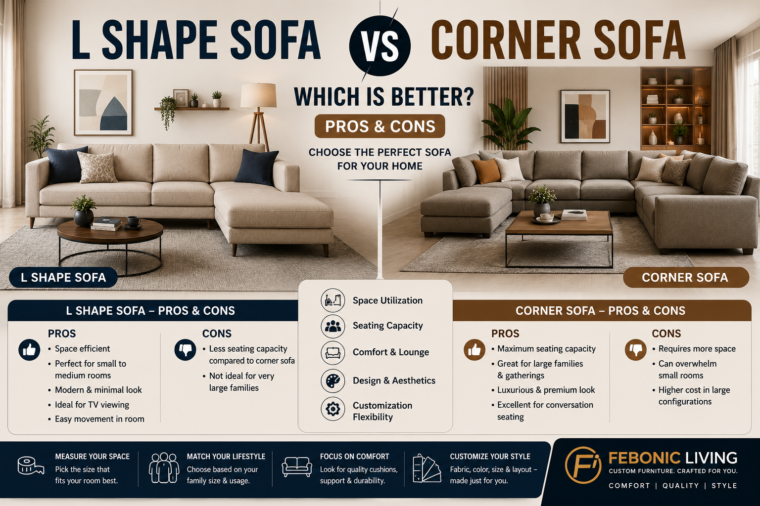 🛋️ L Shape Sofa vs Corner Sofa – Which Is Better? Pros, Cons &amp; Buying Guide (2026)