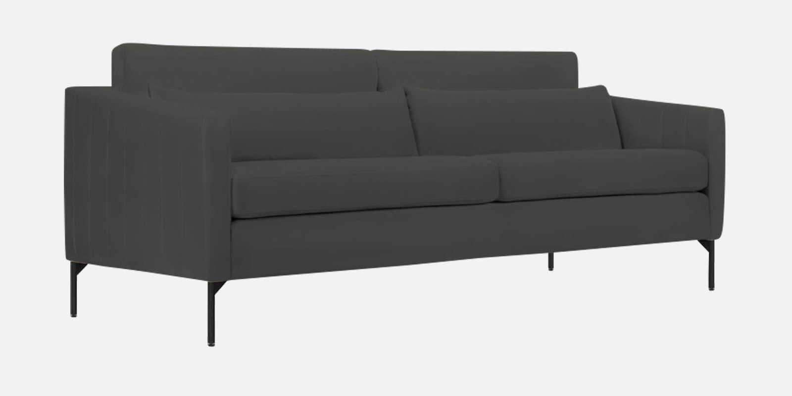 Haru Velvet 3 Seater Sofa in Hory Grey Colour