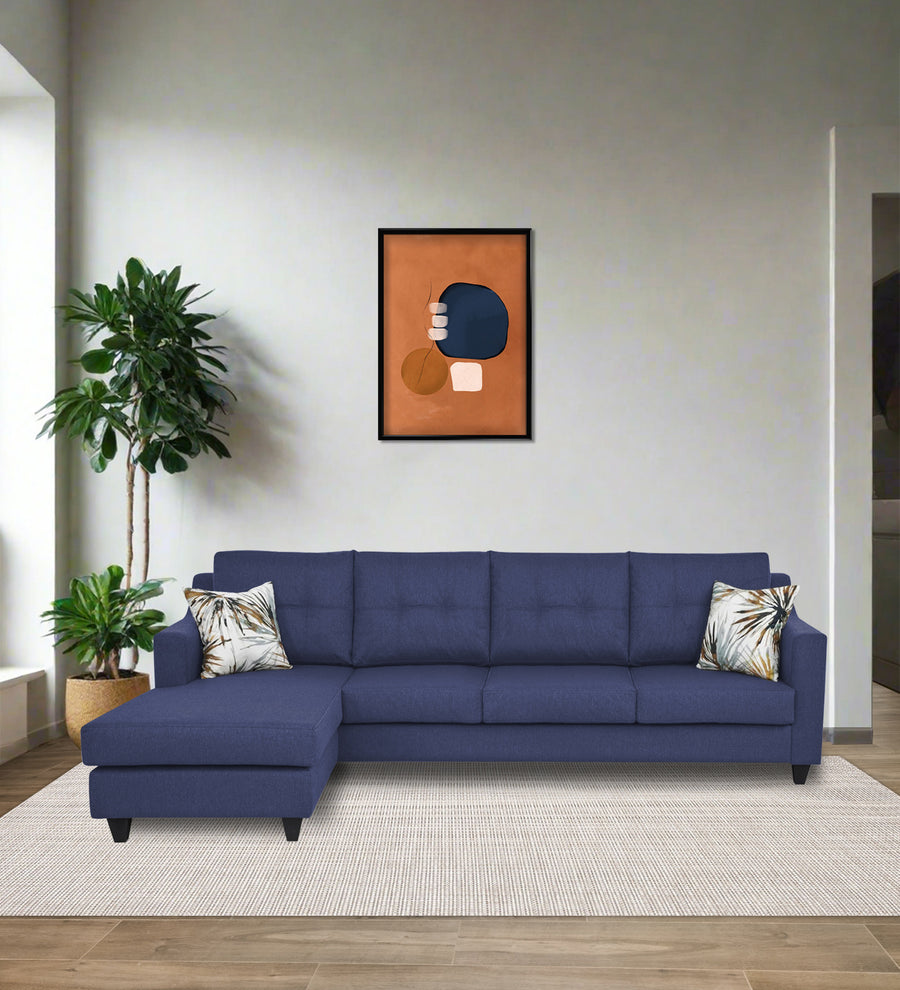 Welly  RHS  (3+Lounger) Fabric Sectional Sofa - Slate Blue by Febonic Living