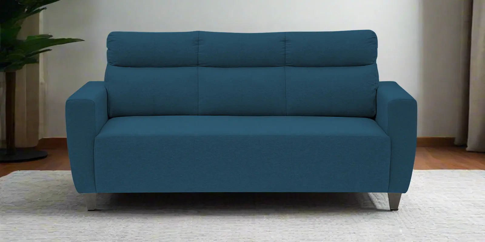 Burban Fabric 3 Seater Sofa In Eclipse Blue Colour Febonic Living