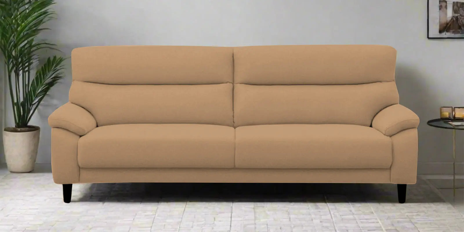Zibby Fabric 3 Seater Sofa In Copper Brown Colour Febonic Living