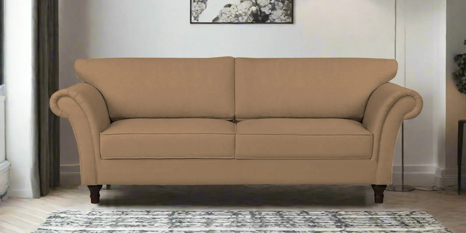 Rana Fabric 3 Seater Sofa In Copper Brown Colour Febonic Living