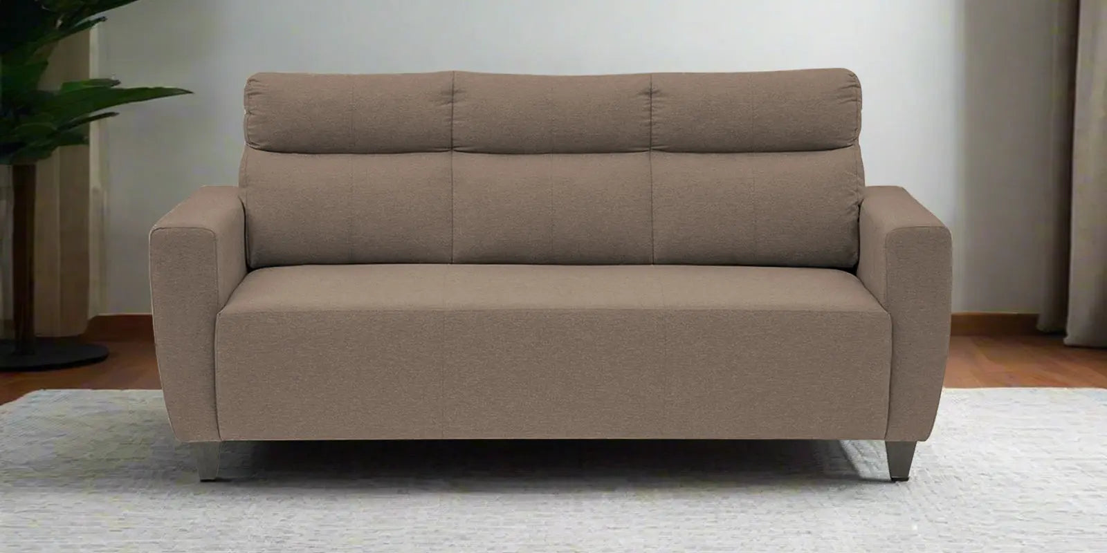 Burban Fabric 3 Seater Sofa In Nut Beige Colour Febonic Living