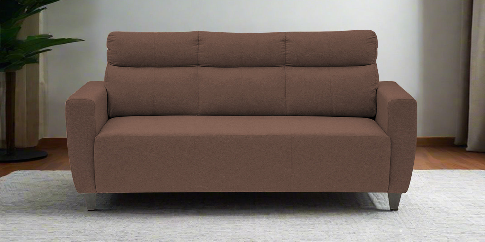 Honor Fabric 3 Seater Sofa In Latte Brown Colour - Febonic Living