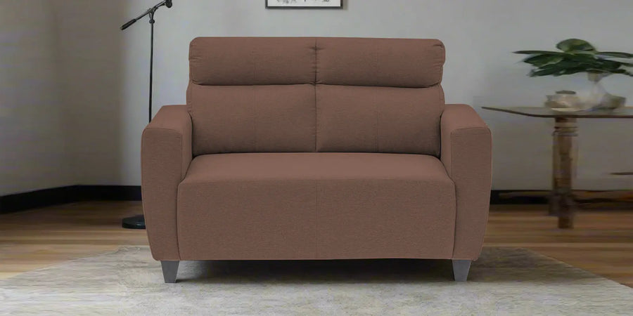 Burban Fabric 2 Seater Sofa In Latte Brown Colour - Febonic Living