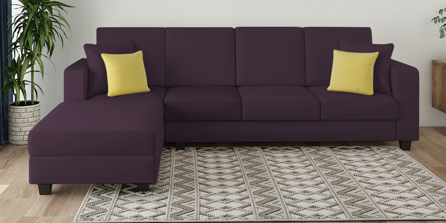Nabi Fabric Rhs Sectional Sofa 3 Lounger In Greek Purple Colour - Febonic Living