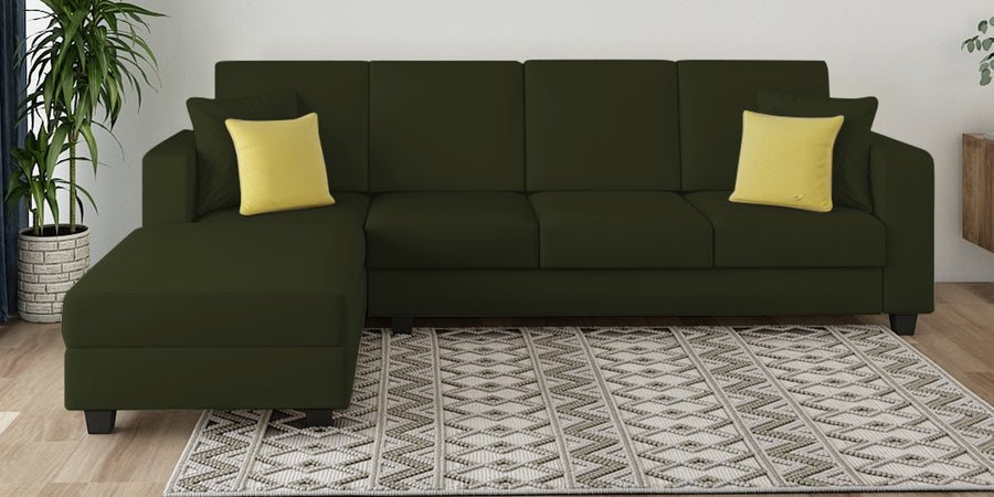 Nabi Fabric Rhs Sectional Sofa 3 Lounger In Olive Green Colour - Febonic Living