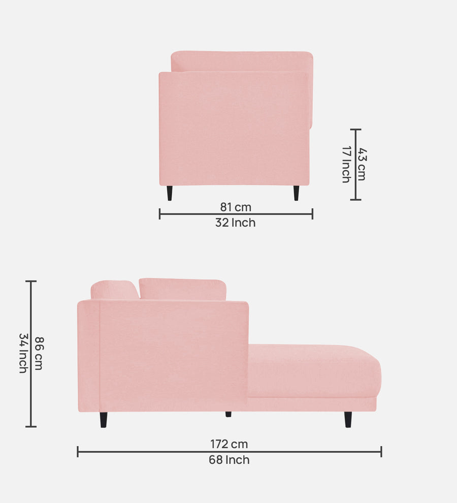 Jonze Velvet Rhs Chaise Lounger In Millennial Pink Colour - Febonic Living