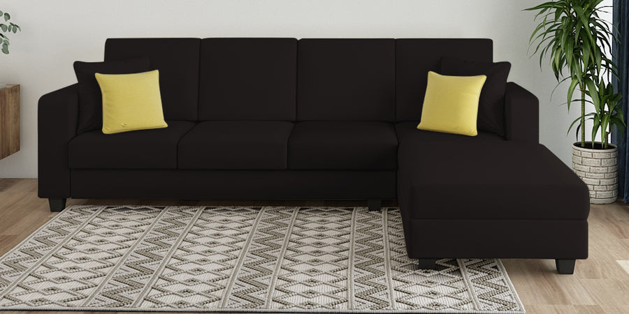 Nabi Fabric Lhs Sectional Sofa 3 Lounger In Cara Brown Colour - Febonic Living