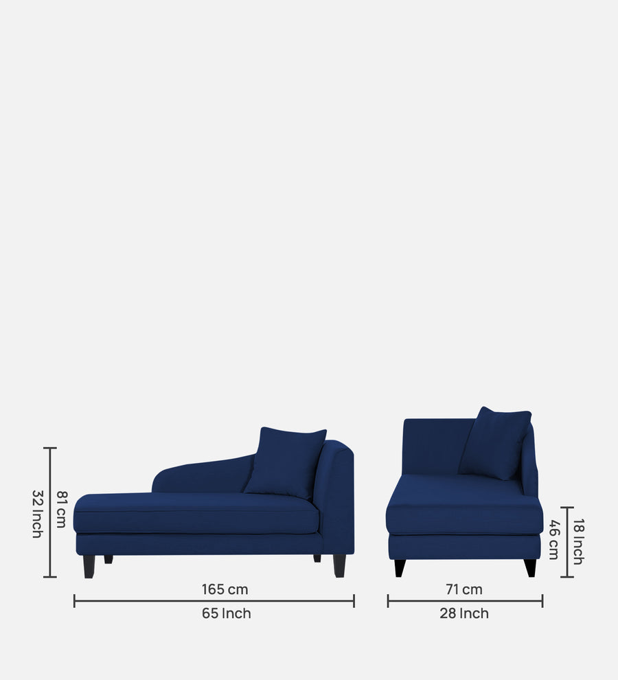 Louis Fabric Lhs Chaise Lounger In Royal Blue Colour - Febonic Living