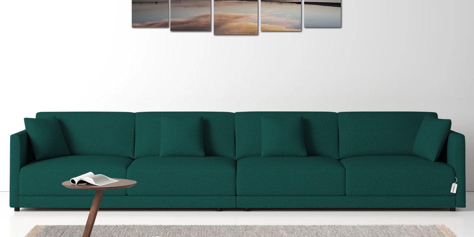 Casso Velvet 4 Seater Sofa in Forest Green Colour