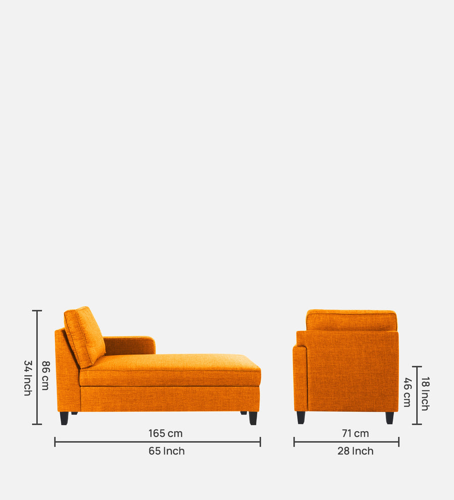 Harry Fabric Rhs Chaise Lounger In Vivid Orange Colour - Febonic Living