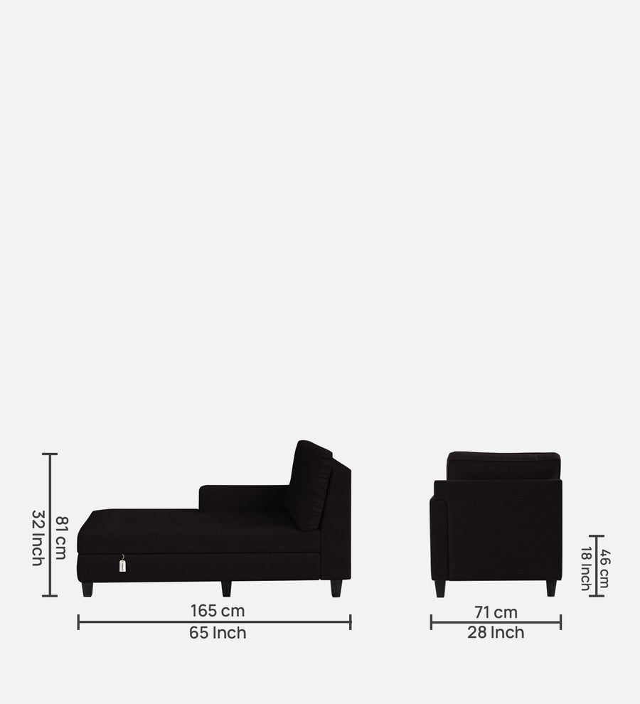 Royee Fabric Lhs Chaise Lounger In Cara Brown Colour With Storage - Febonic Living