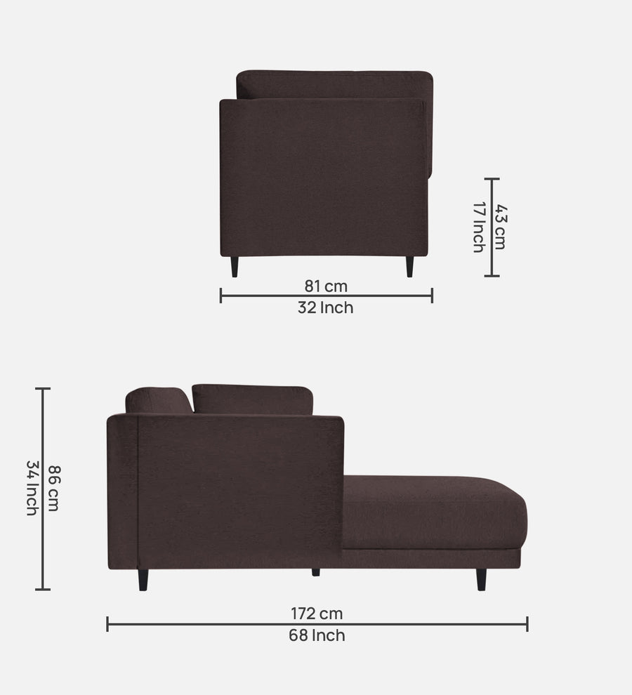 Jonze Velvet Rhs Chaise Lounger In Mocha Brown Colour - Febonic Living