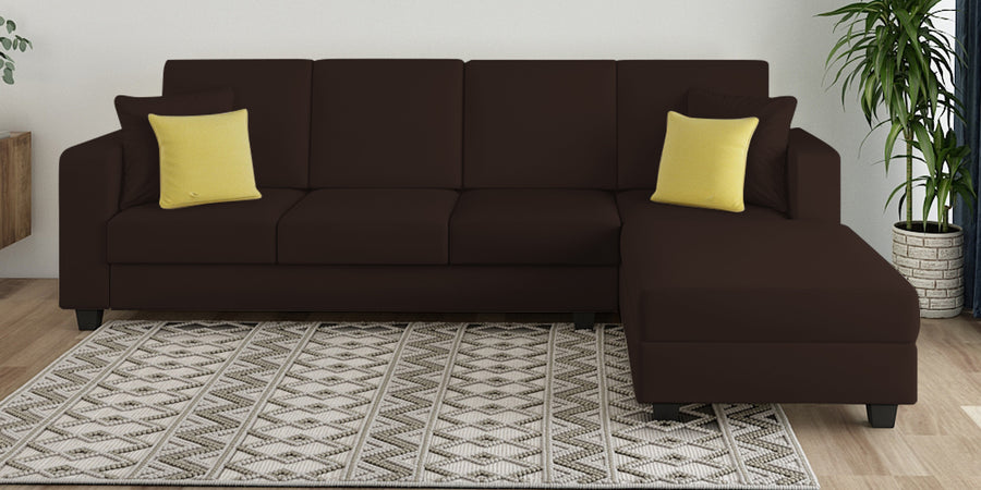Nabi Fabric Lhs Sectional Sofa 3 Lounger In Coffee Brown Colour - Febonic Living