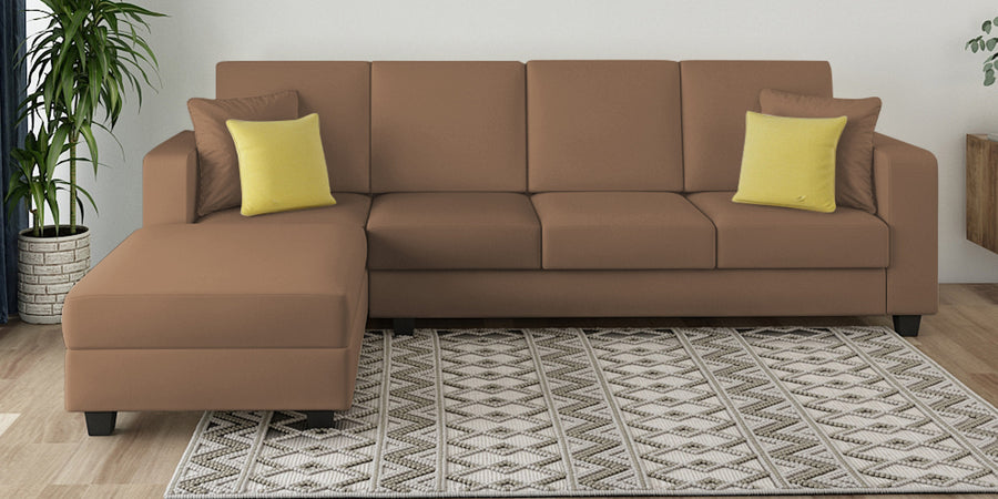 Nabi Fabric Rhs Sectional Sofa 3 Lounger In Cosmic Beige Colour - Febonic Living