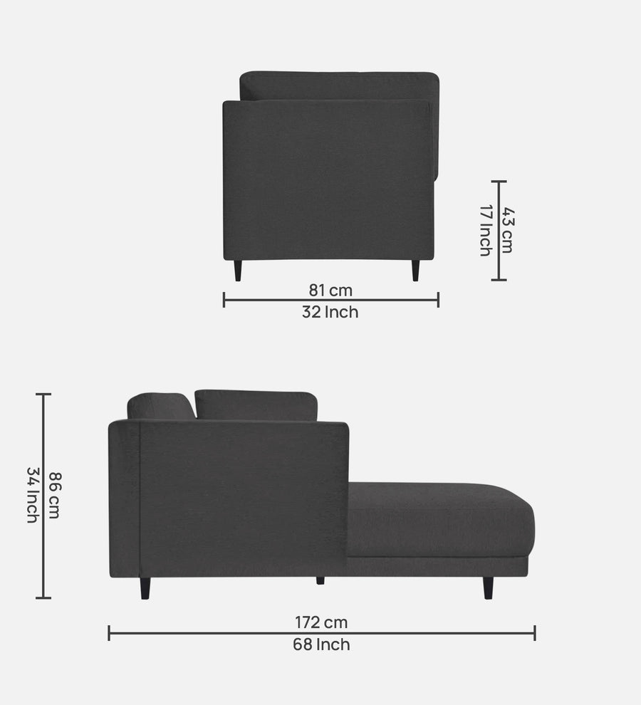 Jonze Velvet Rhs Chaise Lounger In Davy Grey Colour - Febonic Living