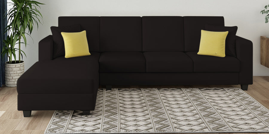Nabi Fabric Rhs Sectional Sofa 3 Lounger In Cara Brown Colour - Febonic Living