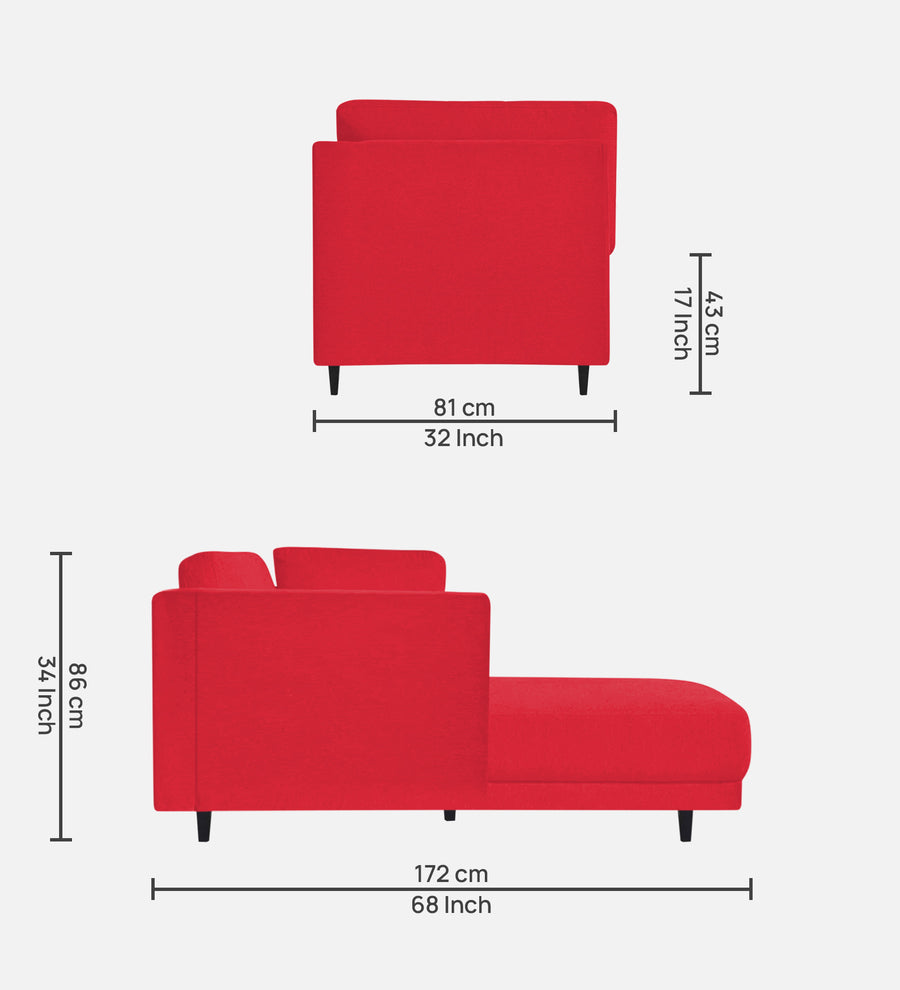 Jonze Velvet Rhs Chaise Lounger In Ox Blood Maroon Colour - Febonic Living